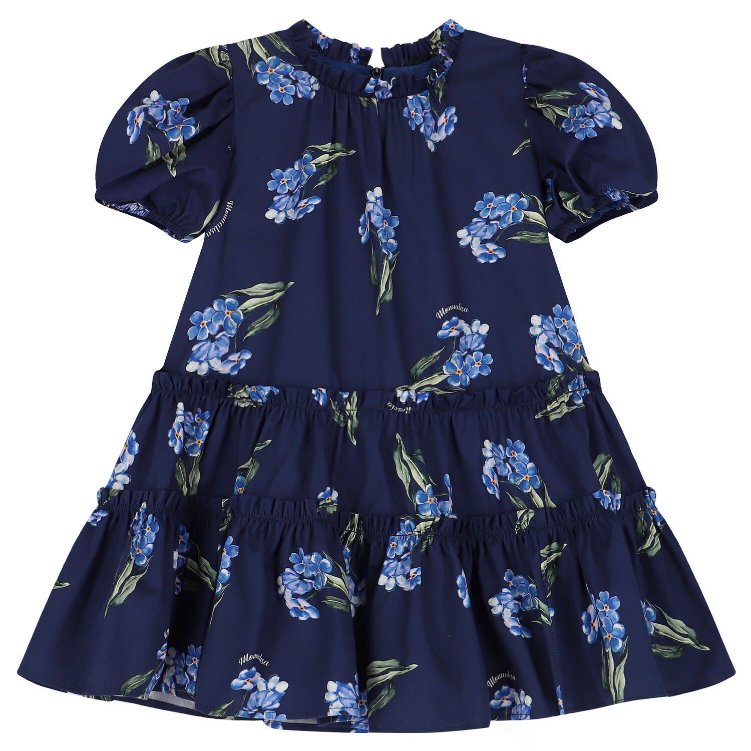 Girls Navy Blue Floral Dress, 2, hi-res